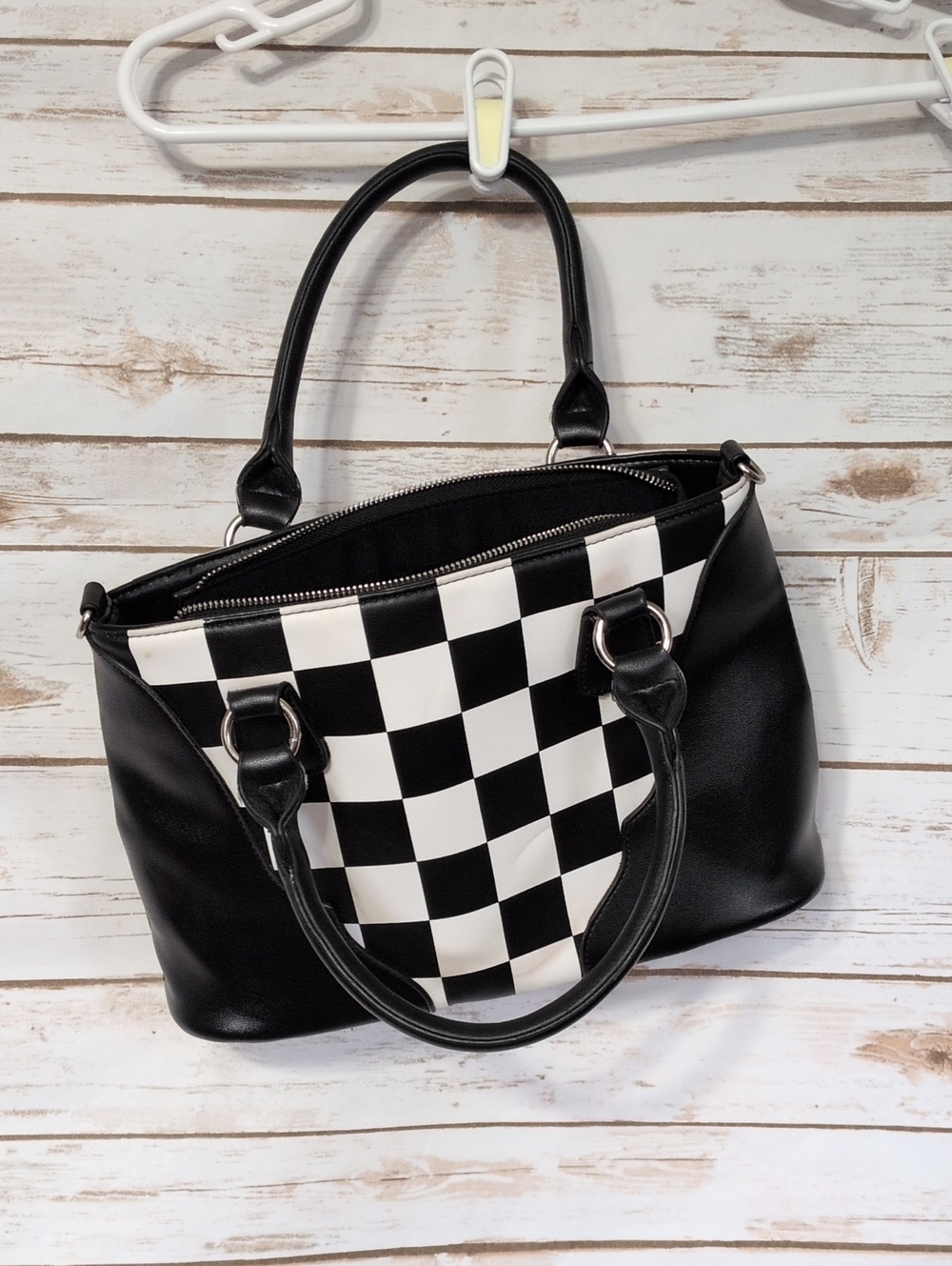 Black & White Checker Tote Bag - Women Bags